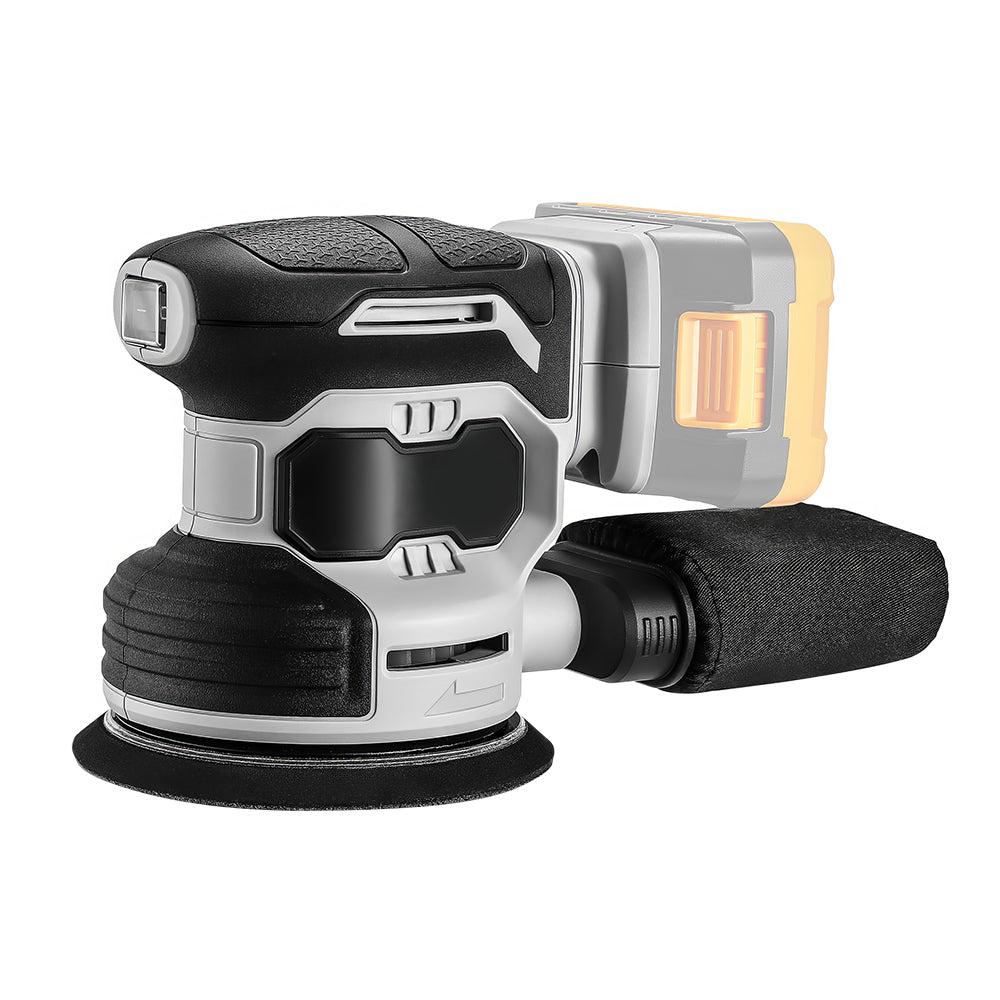 5" 20V Cordless Orbital Sander w/ 2 Batteries & 16Pcs Discs - 13,000 RPM