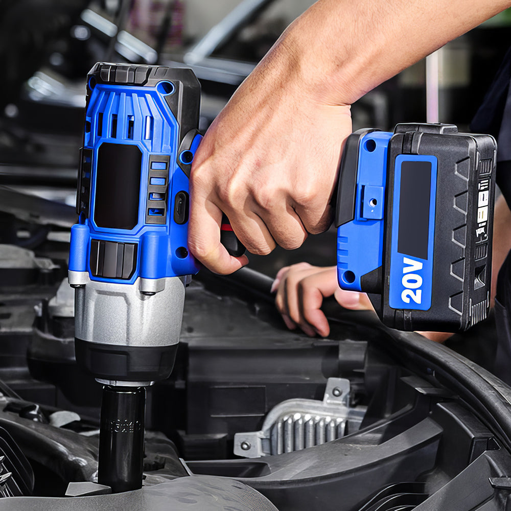 1/2" 20V Brushless Impact Wrench Kit w/ 3.0Ah Bat & 4 Sockets - 370ft-lbs