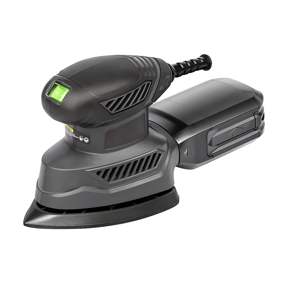 Detail Sander w/ 20Pcs Sandpaper & Dust Box - 13,000 OPM, Soft Grip Woodworking
