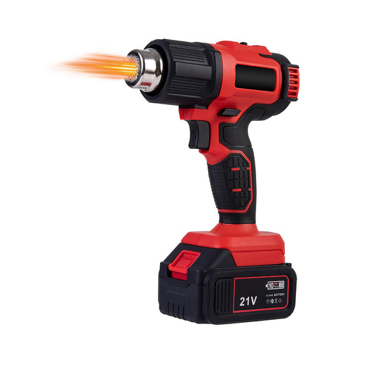21V Cordless Heat Gun w/ 2 Bat & 5 Nozzles - Max 1022℉, Makita Compatible Kit