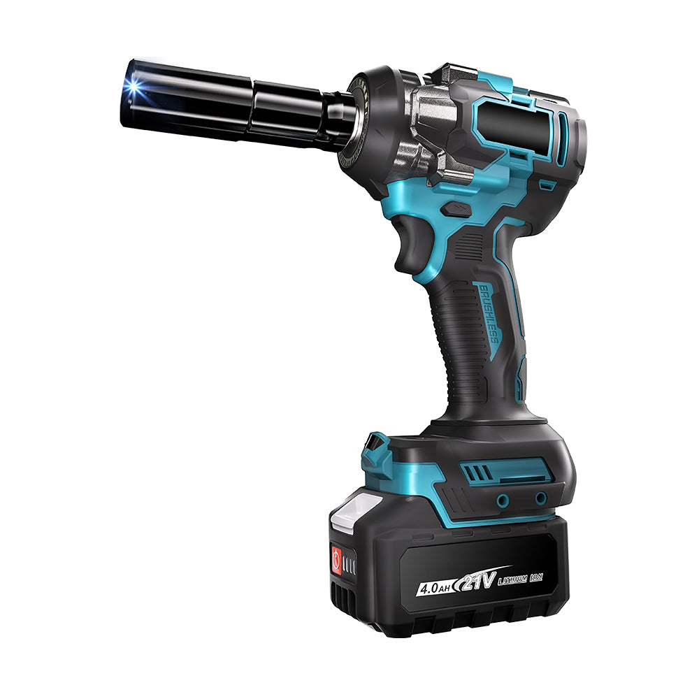 1/2" 480Ft-lbs Brushless Impact Wrench w/ 2x4.0Ah Bat, 6 Sockets & Toolbox