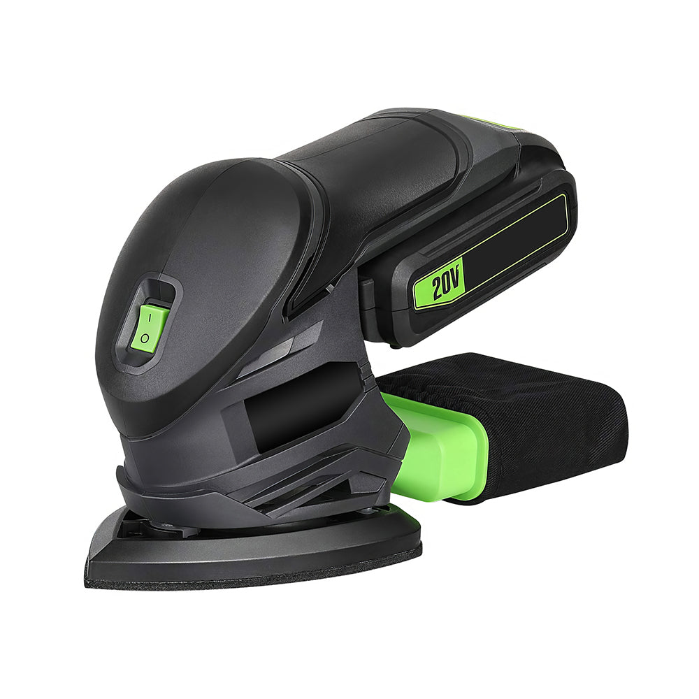 Detail Sander w/ 20Pcs Sandpaper & Dust Box - 13,000 OPM, Soft Grip Woodworking