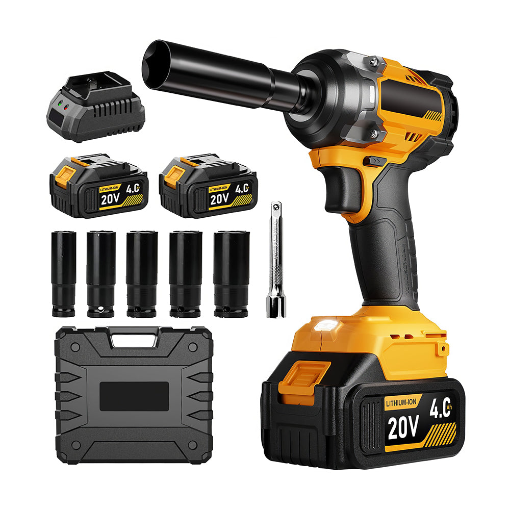 1/2" 20V Brushless Impact Wrench - 553ft-lbs, 2x4.0Ah Bat & Fast Charger