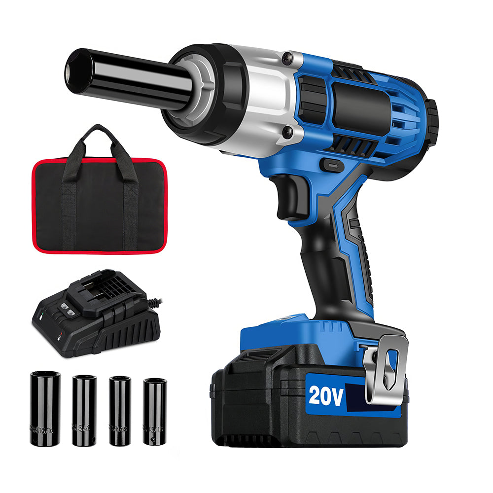 1/2" 20V Brushless Impact Wrench Kit w/ 3.0Ah Bat & 4 Sockets - 370ft-lbs