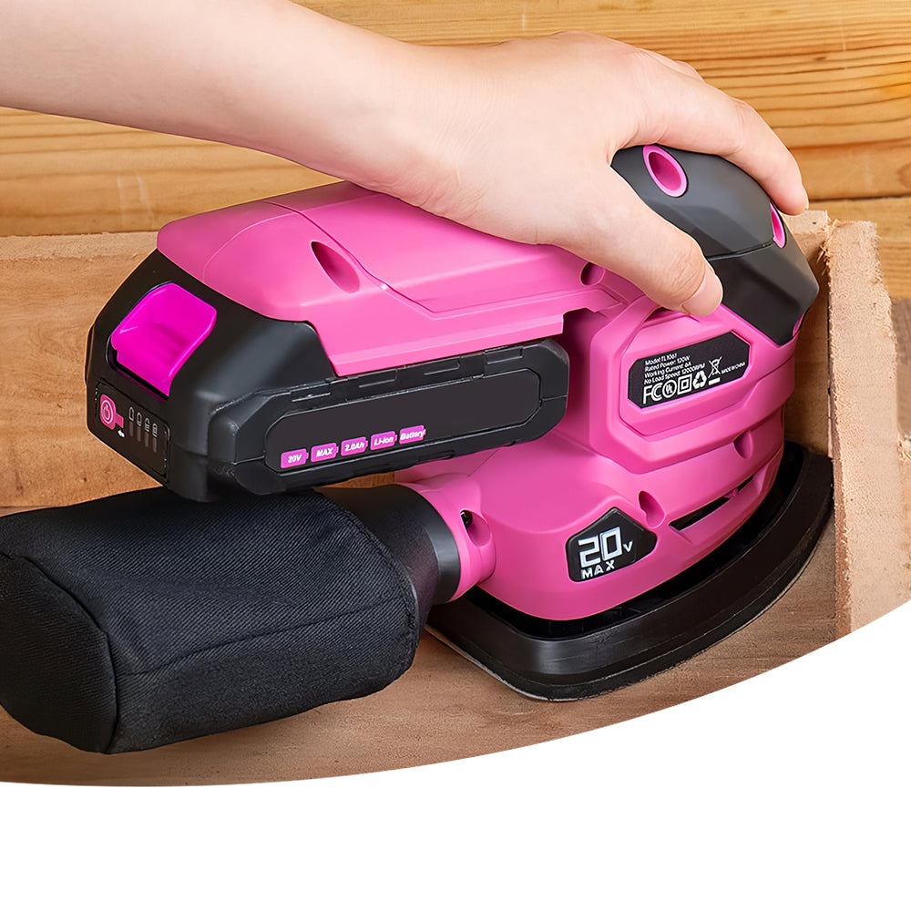 20V Cordless Detail Sander w/ 22Pcs Sandpapers & Dust Bag - 12,000 RPM Mouse