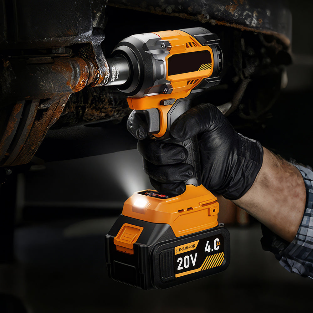 1/2" 20V Brushless Impact Wrench - 553ft-lbs, 2x4.0Ah Bat & Fast Charger