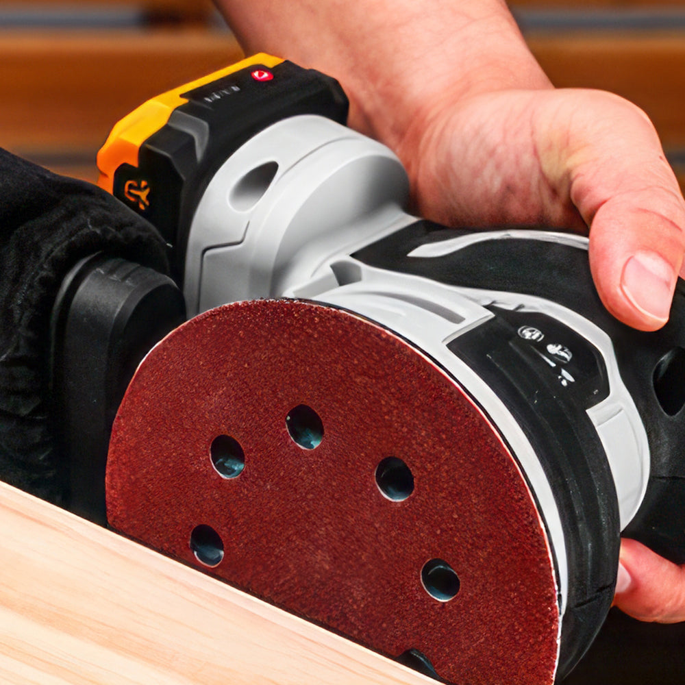 5" 20V Cordless Orbital Sander w/ 2 Batteries & 16Pcs Discs - 13,000 RPM